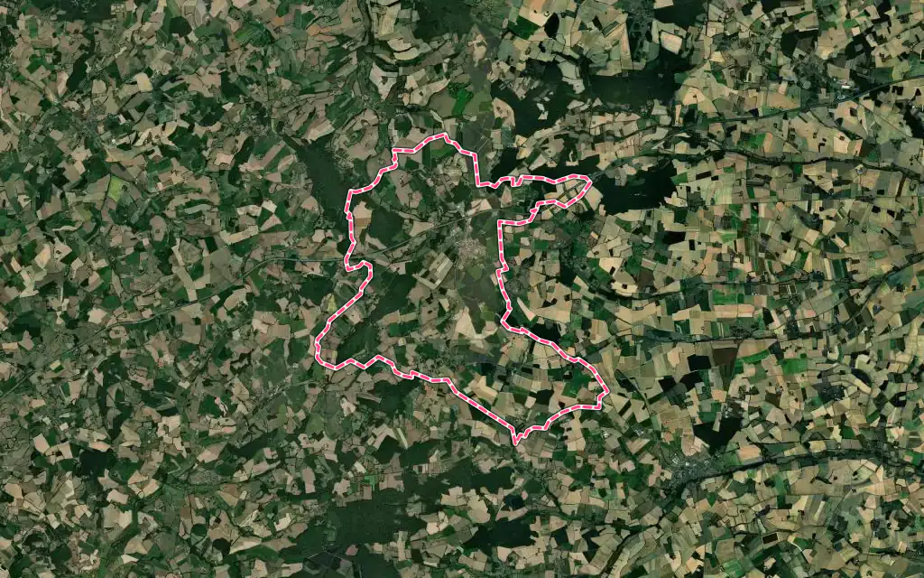 Vue satellite de Authon-du-Perche avec ses contours administratifs