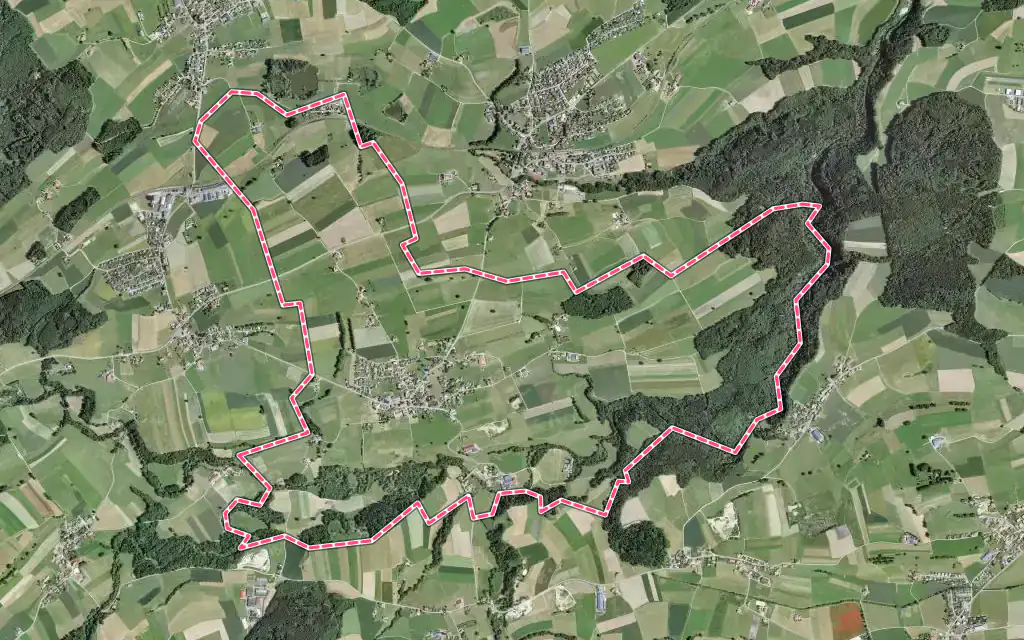 Vue satellite de Autigny avec ses contours administratifs