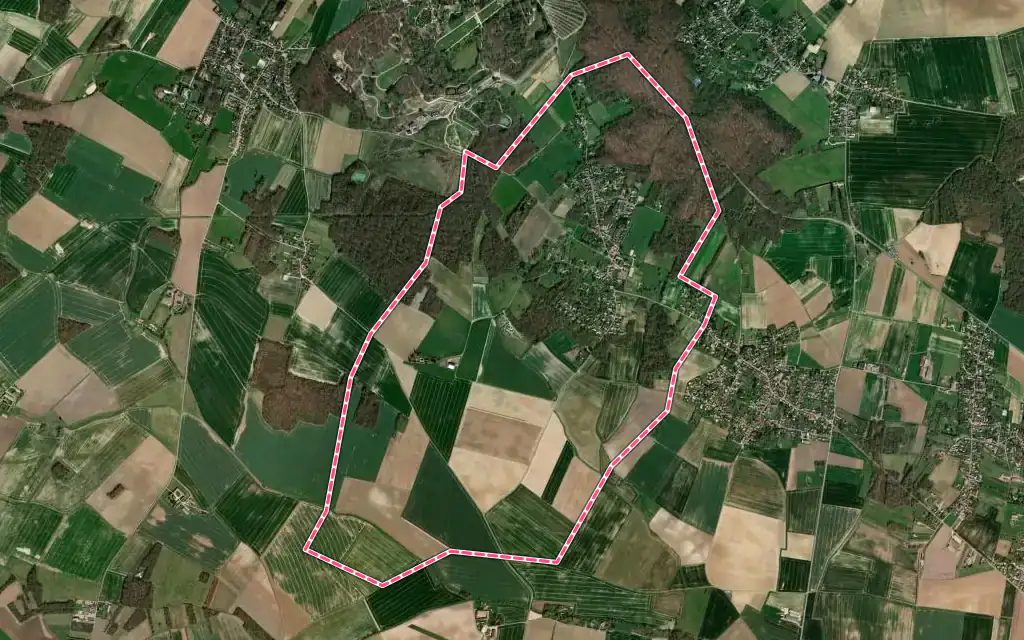 Vue satellite de Autouillet avec ses contours administratifs