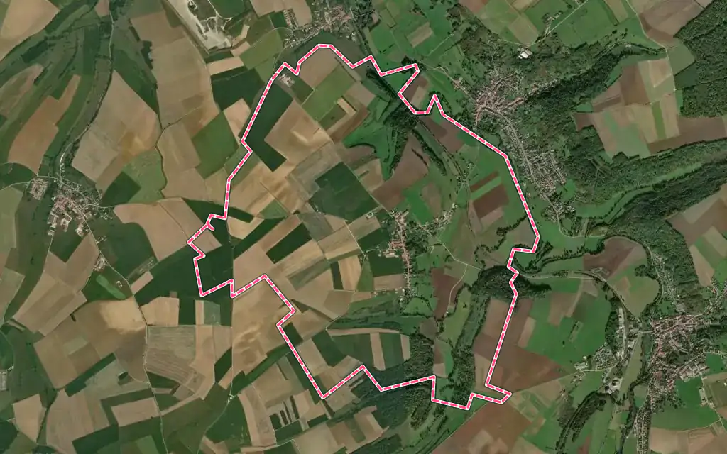Vue satellite de Autrey avec ses contours administratifs
