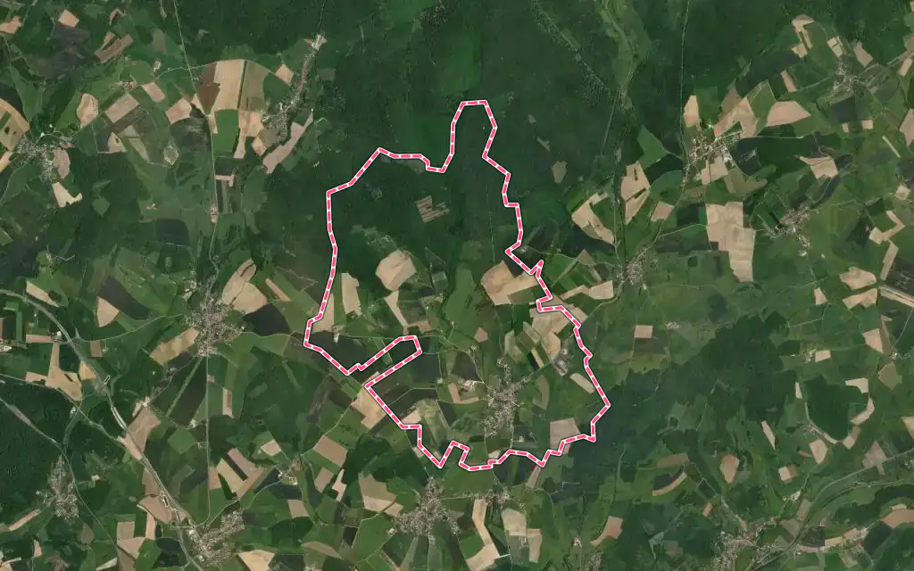 Vue satellite de Auxon avec ses contours administratifs