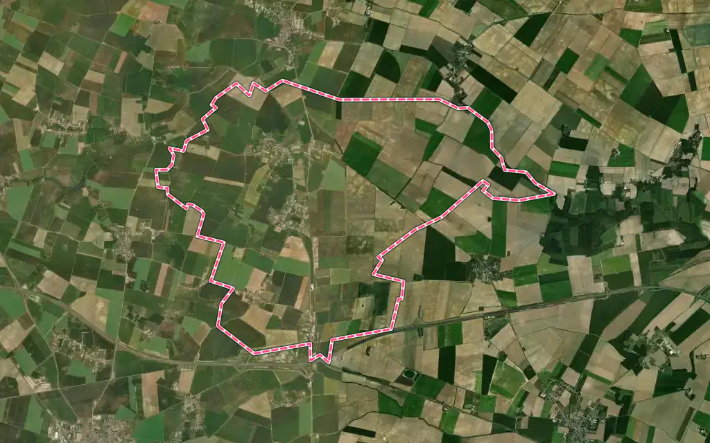Vue satellite de Auxy avec ses contours administratifs