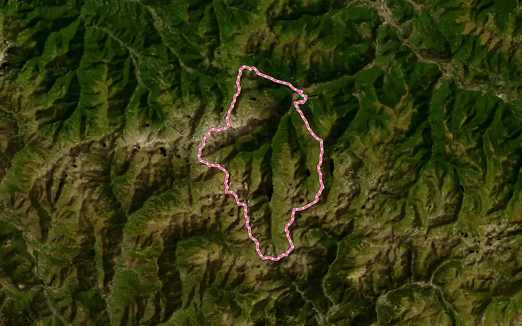 Vue satellite de Auzat avec ses contours administratifs