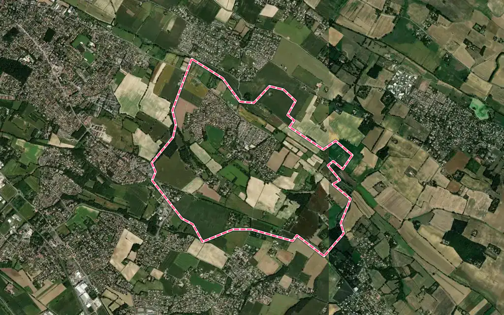 Vue satellite de Auzielle avec ses contours administratifs