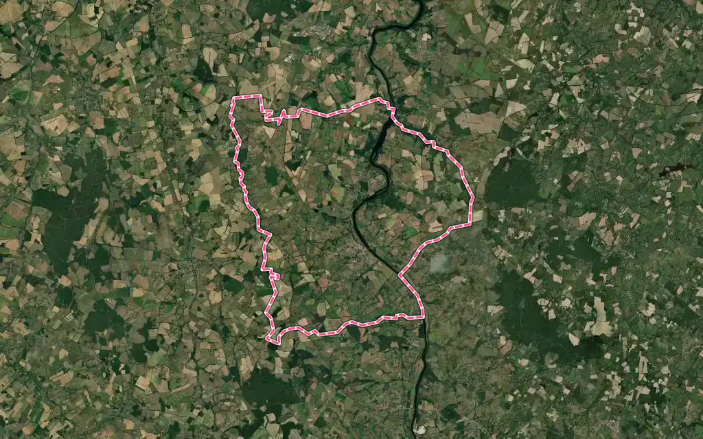 Vue satellite de Availles-Limouzine avec ses contours administratifs