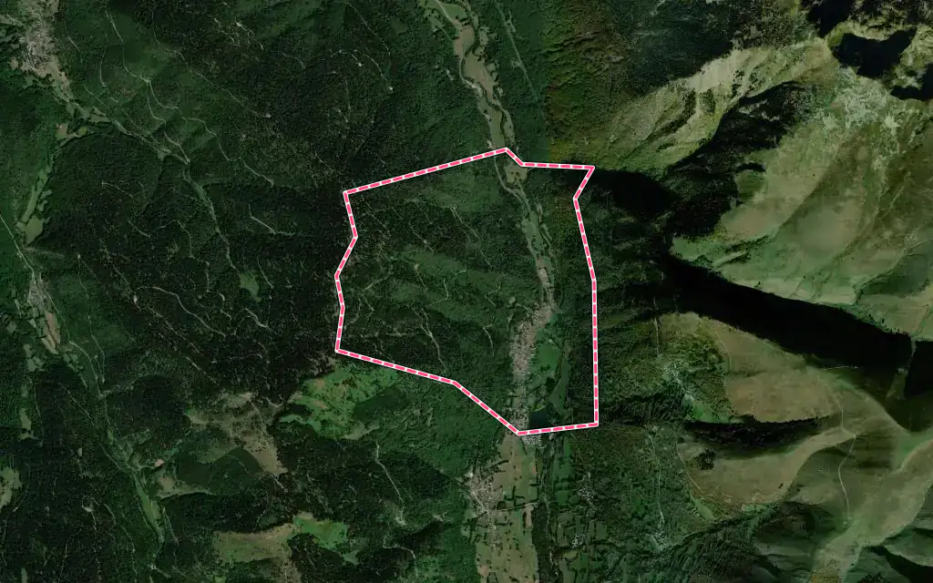 Vue satellite de Avajan avec ses contours administratifs