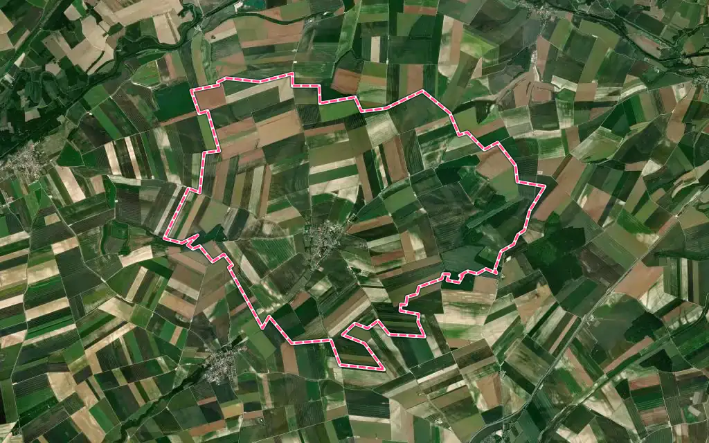 Vue satellite de Avançon avec ses contours administratifs