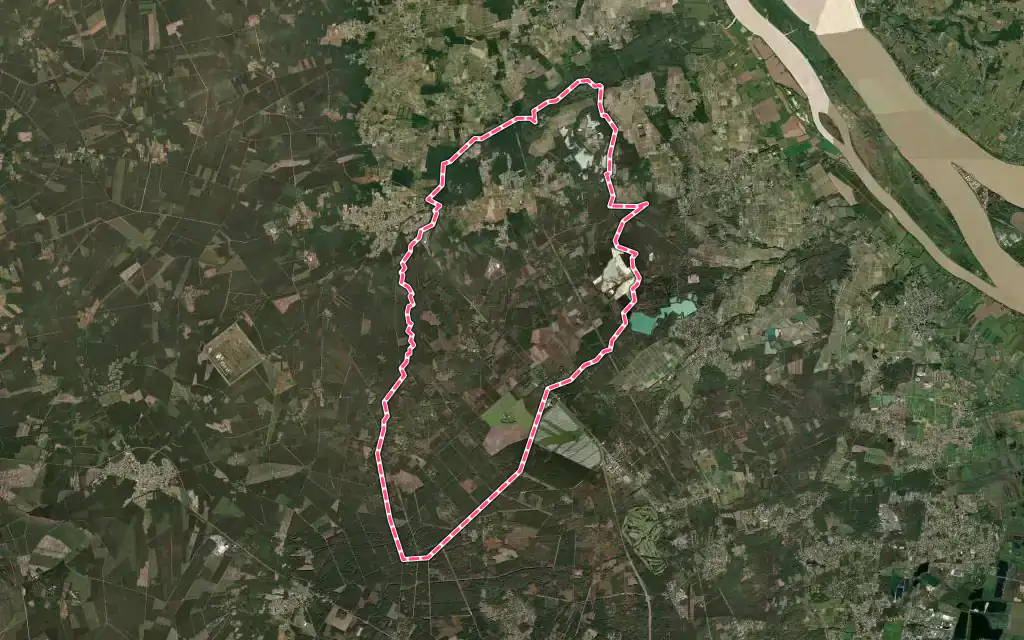 Vue satellite de Avensan avec ses contours administratifs