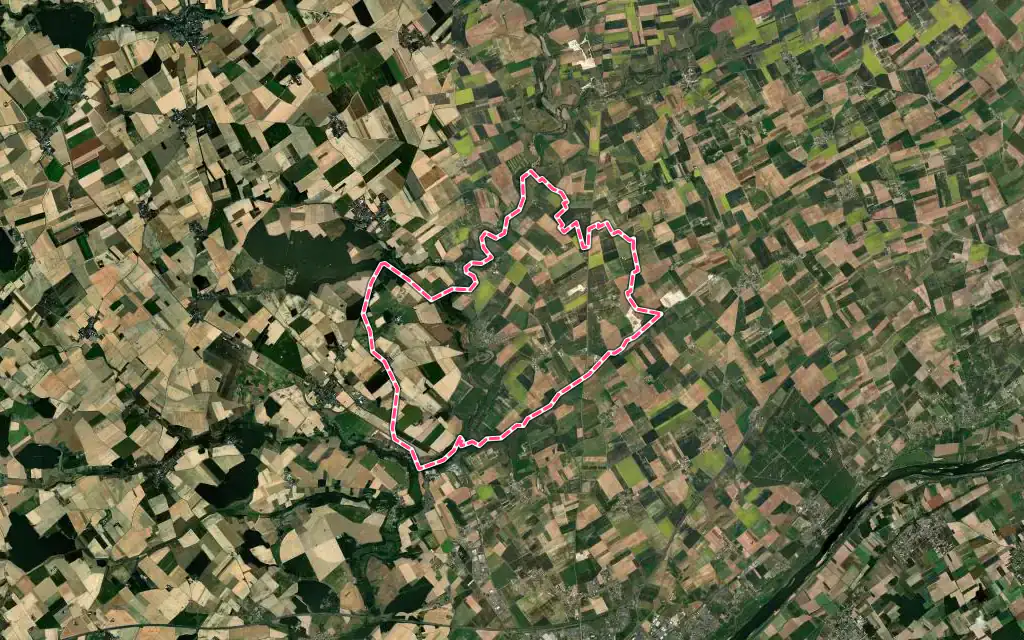 Vue satellite de Averdon avec ses contours administratifs