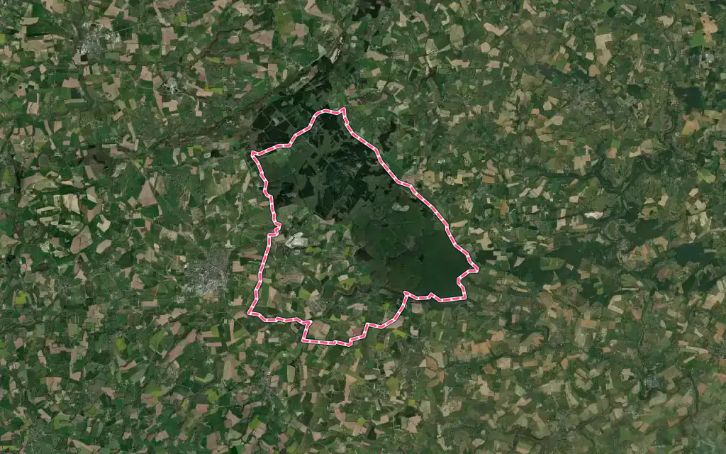 Vue satellite de Averton avec ses contours administratifs