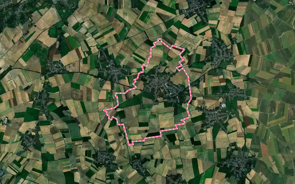 Vue satellite de Avesnes-les-Aubert avec ses contours administratifs