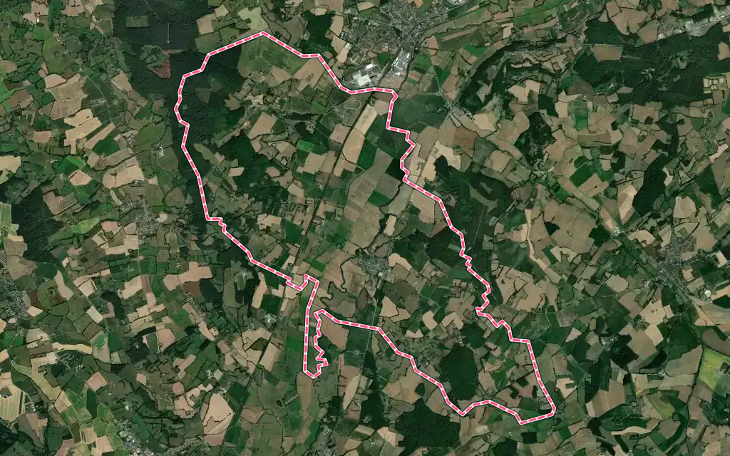 Vue satellite de Avezé avec ses contours administratifs