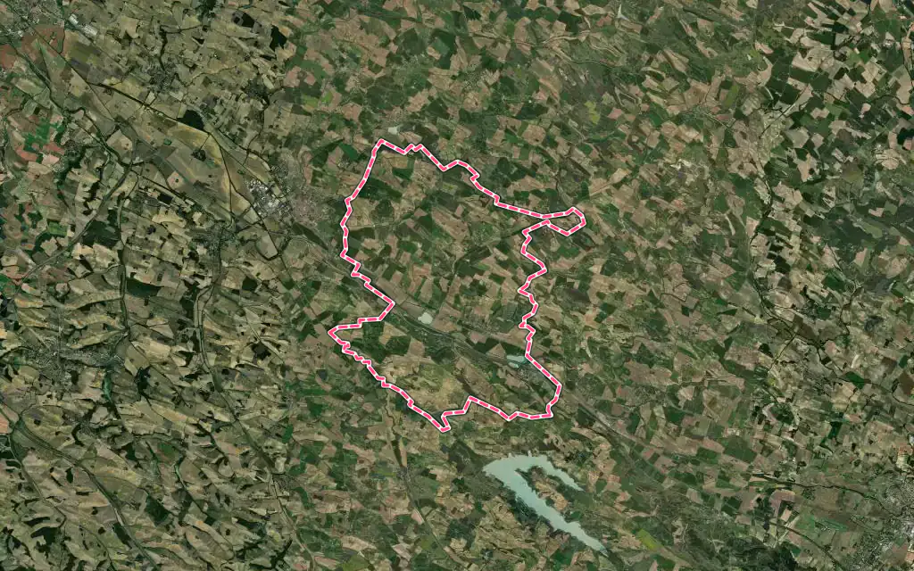 Vue satellite de Avignonet-Lauragais avec ses contours administratifs