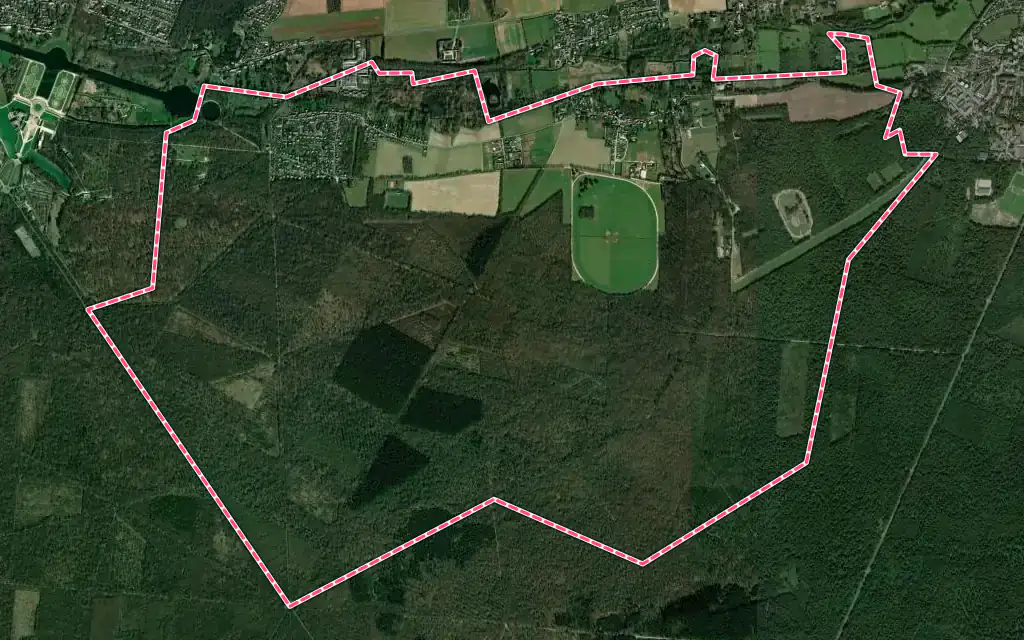Vue satellite de Avilly-Saint-Léonard avec ses contours administratifs