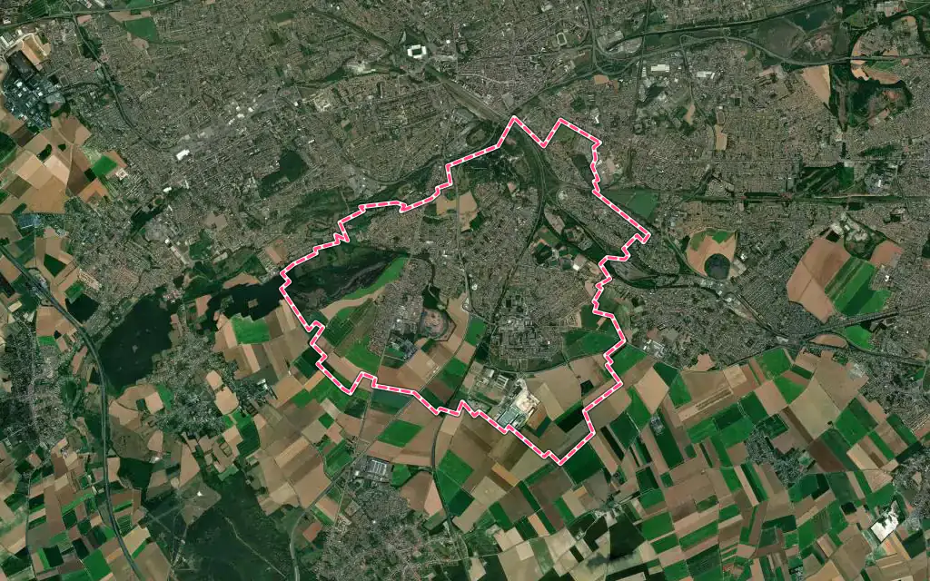 Vue satellite de Avion avec ses contours administratifs