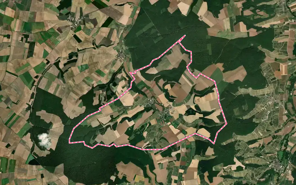 Vue satellite de Avirey-Lingey avec ses contours administratifs