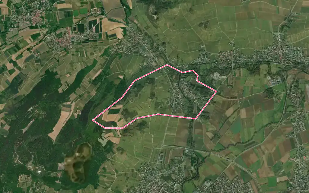 Vue satellite de Avolsheim avec ses contours administratifs