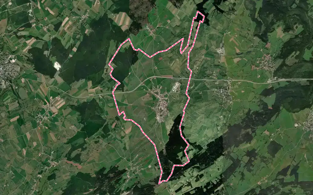 Vue satellite de Avoudrey avec ses contours administratifs
