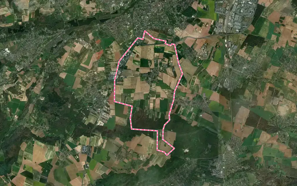 Vue satellite de Avrainville avec ses contours administratifs