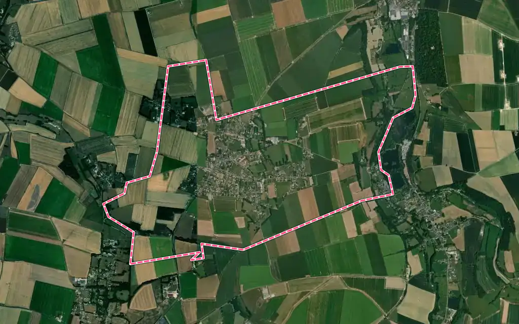 Vue satellite de Avremesnil avec ses contours administratifs