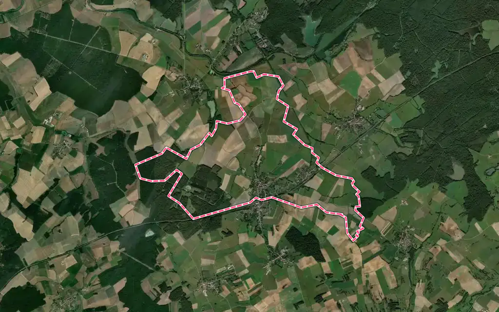 Vue satellite de Avricourt avec ses contours administratifs
