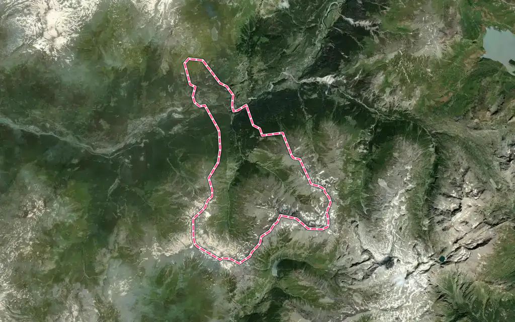 Vue satellite de Avrieux avec ses contours administratifs