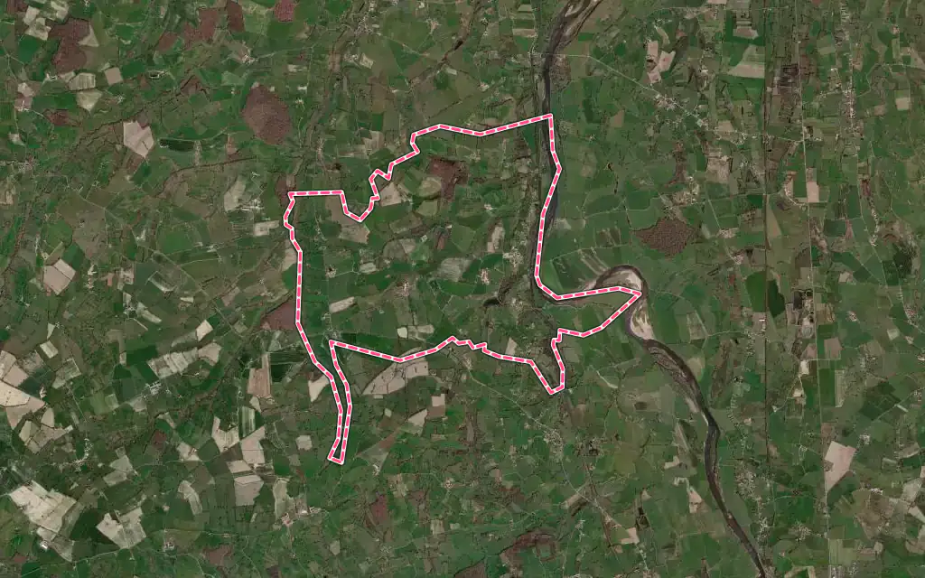 Vue satellite de Avrilly avec ses contours administratifs