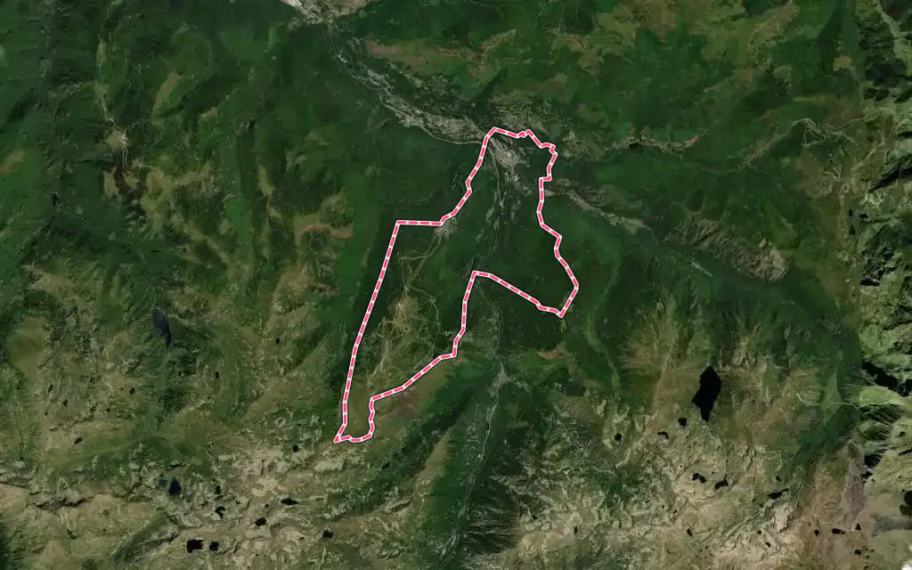 Vue satellite de Ax-les-Thermes avec ses contours administratifs
