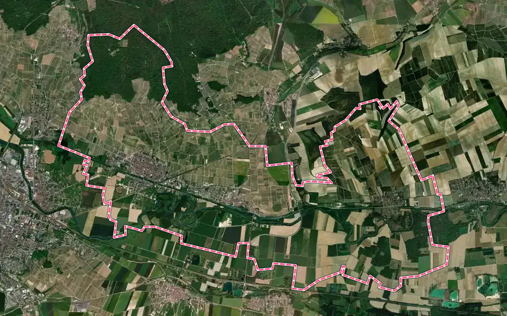 Vue satellite de Aÿ-Champagne avec ses contours administratifs