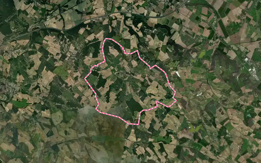 Vue satellite de Azas avec ses contours administratifs