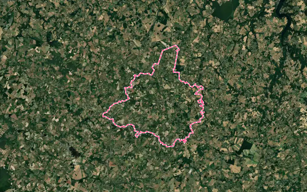 Vue satellite de Azerables avec ses contours administratifs