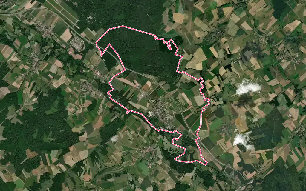 Vue satellite de Azerailles avec ses contours administratifs