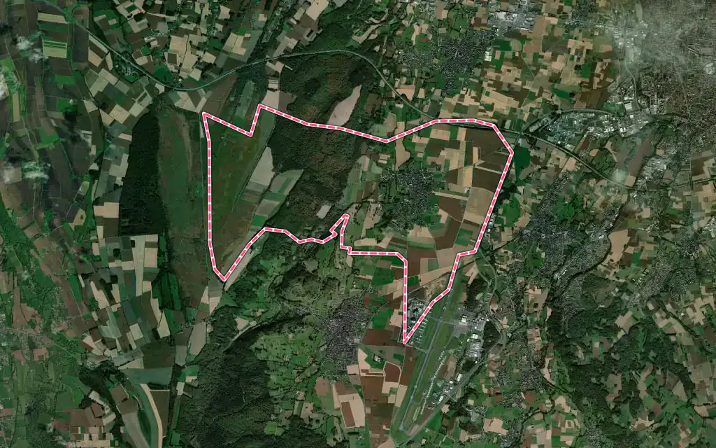 Vue satellite de Azereix avec ses contours administratifs