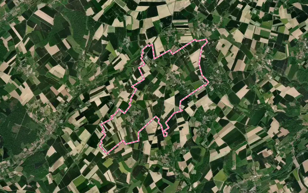 Vue satellite de Azincourt avec ses contours administratifs