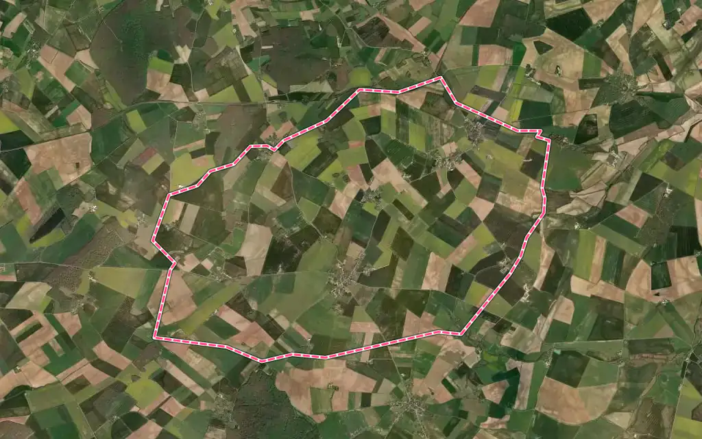 Vue satellite de Azy avec ses contours administratifs