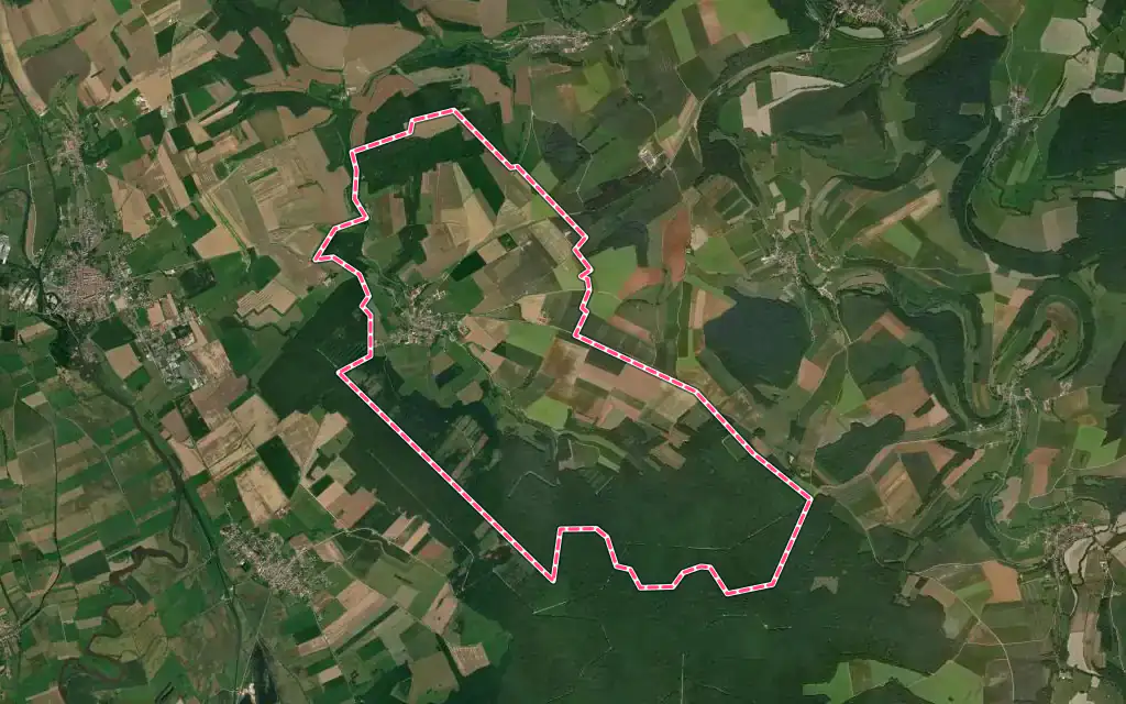 Vue satellite de Baâlon avec ses contours administratifs