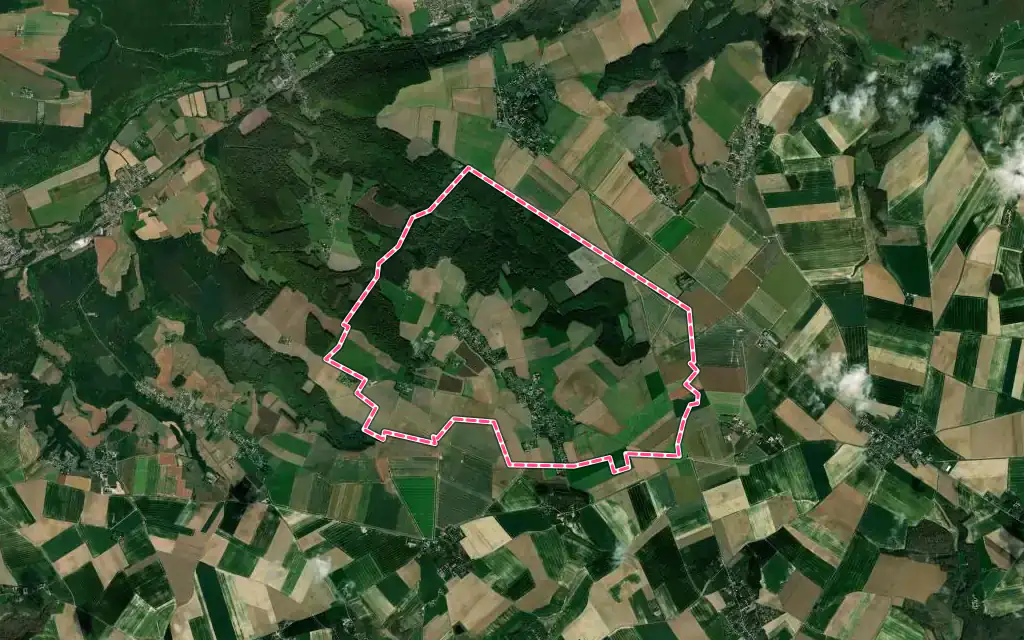 Vue satellite de Bacqueville avec ses contours administratifs