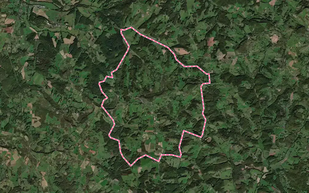 Vue satellite de Badefols-d'Ans avec ses contours administratifs