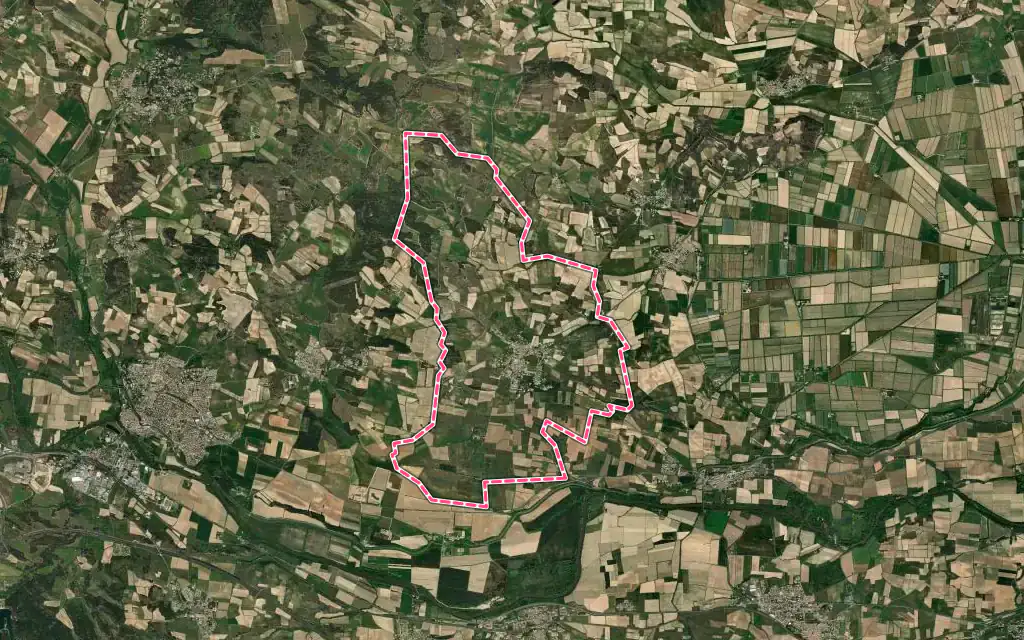 Vue satellite de Badens avec ses contours administratifs