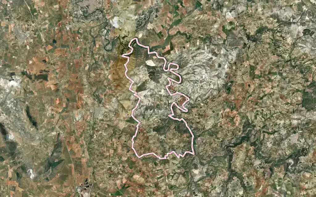 Vista satélite de Badolatosa con su contorno administrativo