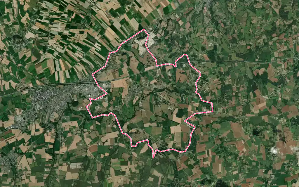 Vue satellite de Baguer-Pican avec ses contours administratifs