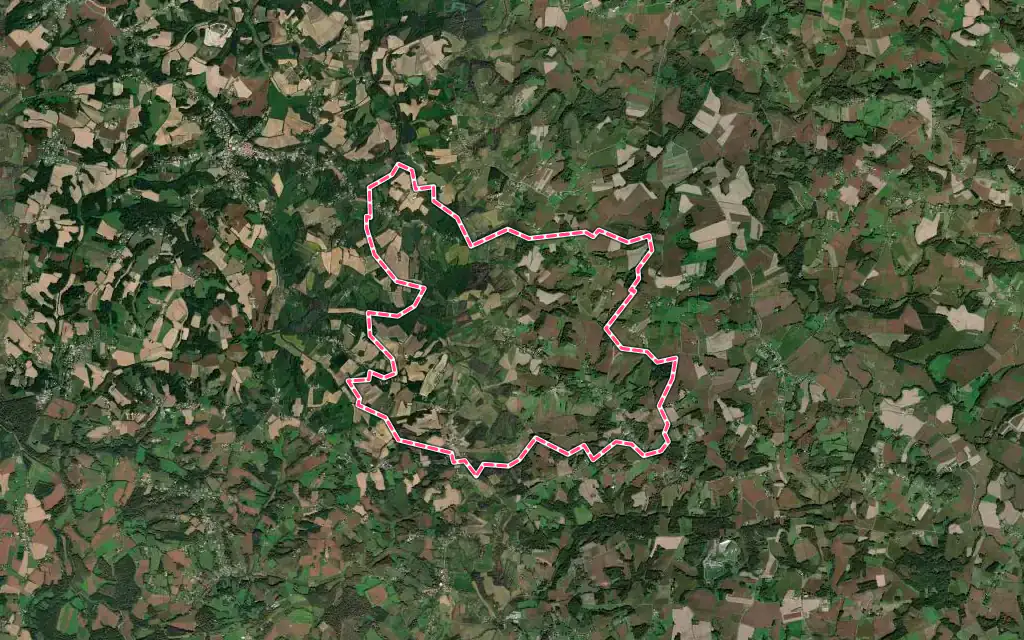 Vue satellite de Baigts avec ses contours administratifs
