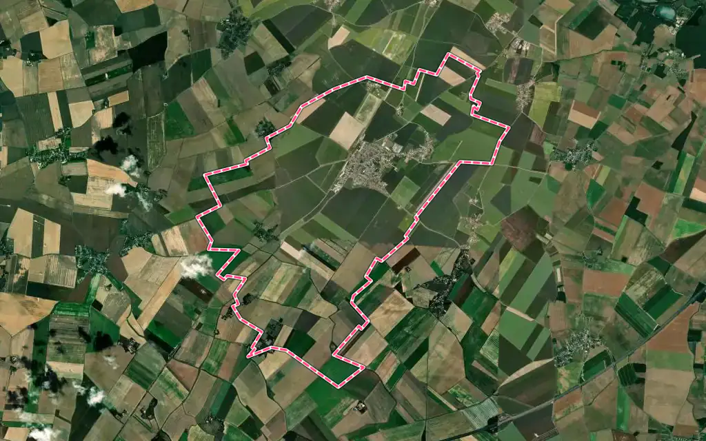 Vue satellite de Bailleau-le-Pin avec ses contours administratifs