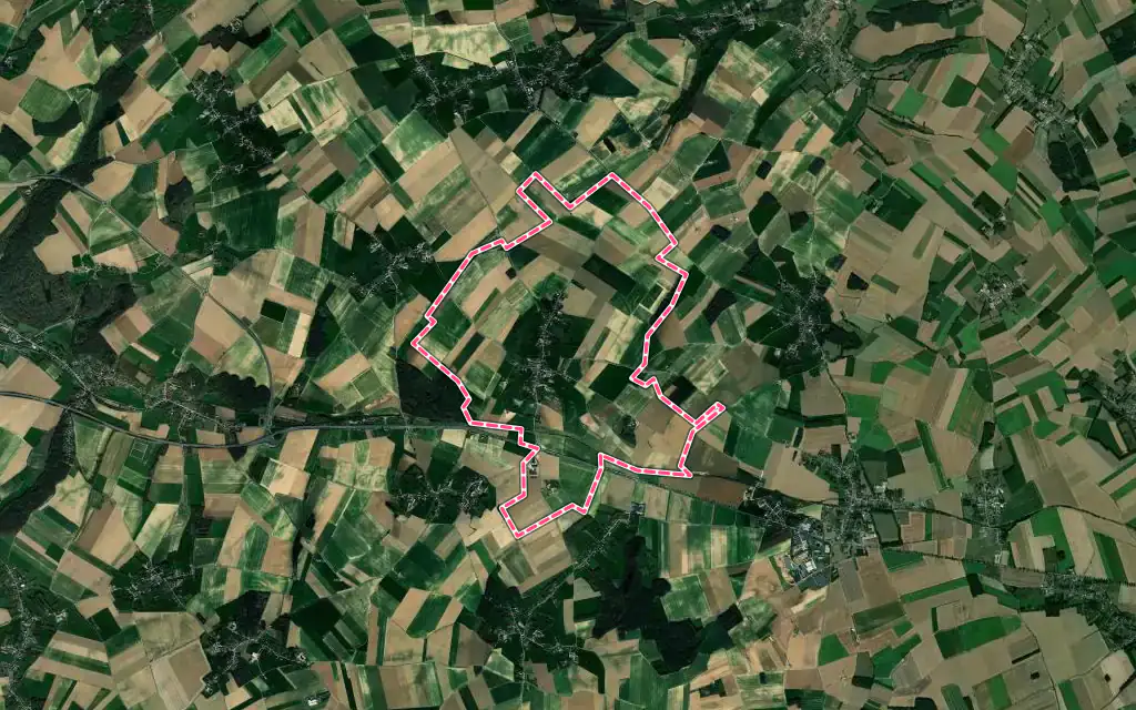 Vue satellite de Bailleul-aux-Cornailles avec ses contours administratifs