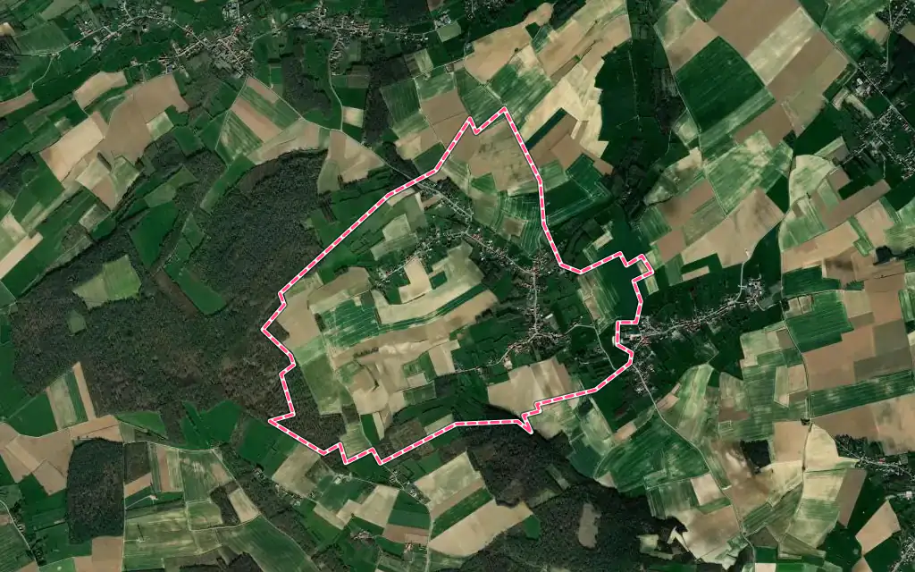 Vue satellite de Bailleul-lès-Pernes avec ses contours administratifs