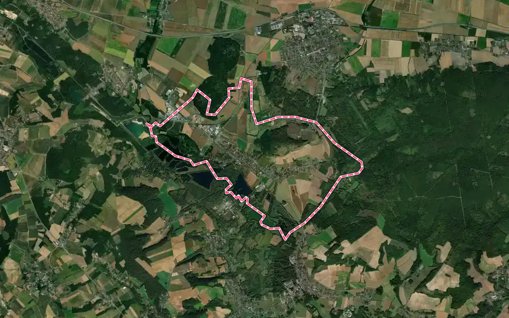 Vue satellite de Bailleul-sur-Thérain avec ses contours administratifs