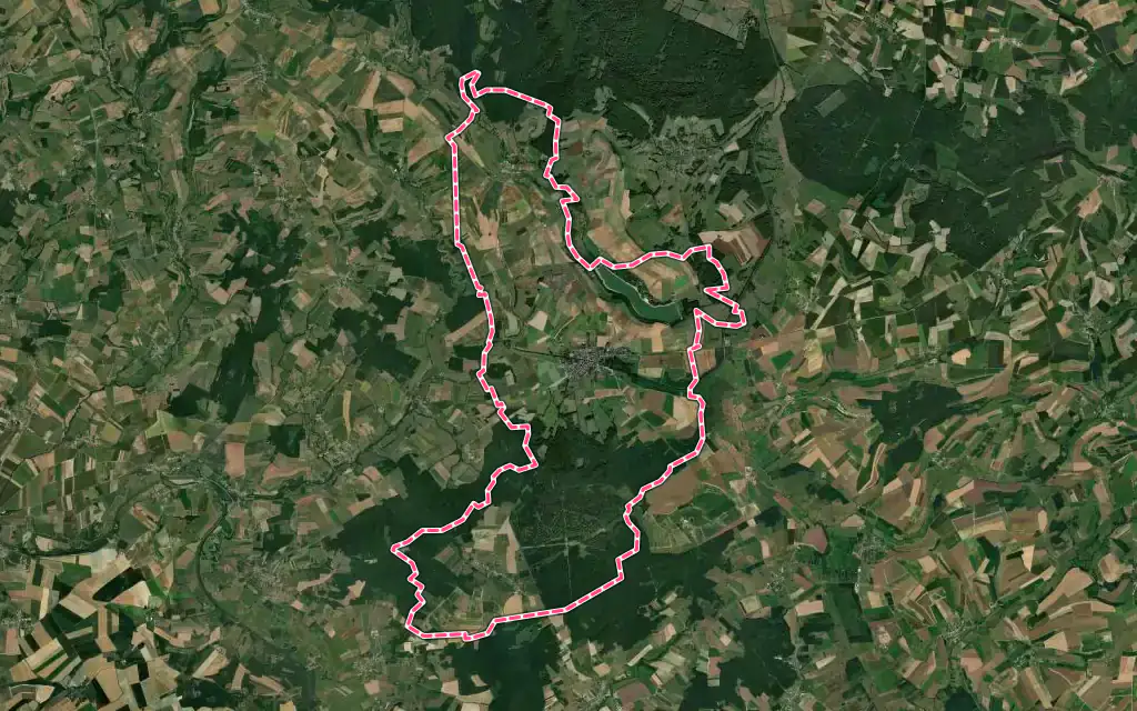 Vue satellite de Bairon et ses environs avec ses contours administratifs