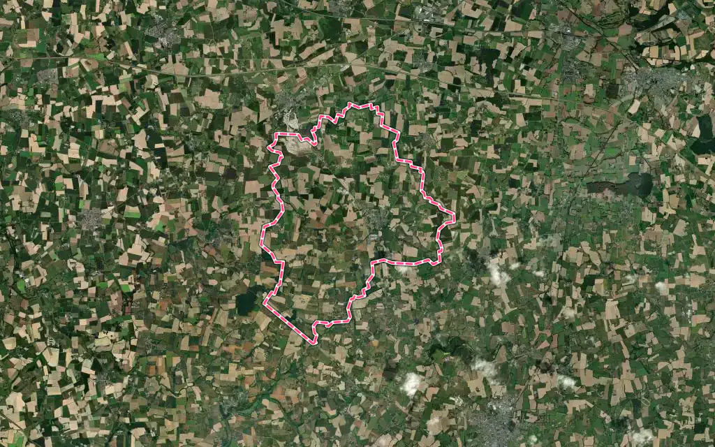 Vue satellite de Bais avec ses contours administratifs