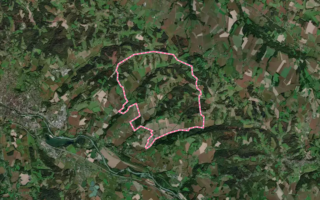 Vue satellite de Balansun avec ses contours administratifs