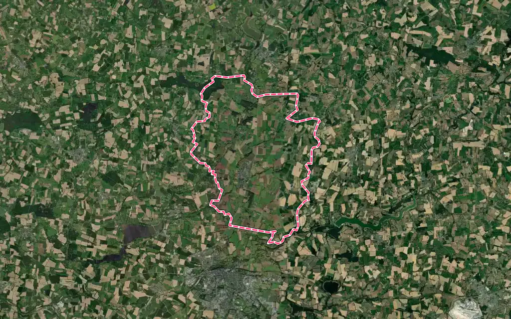 Vue satellite de Balazé avec ses contours administratifs